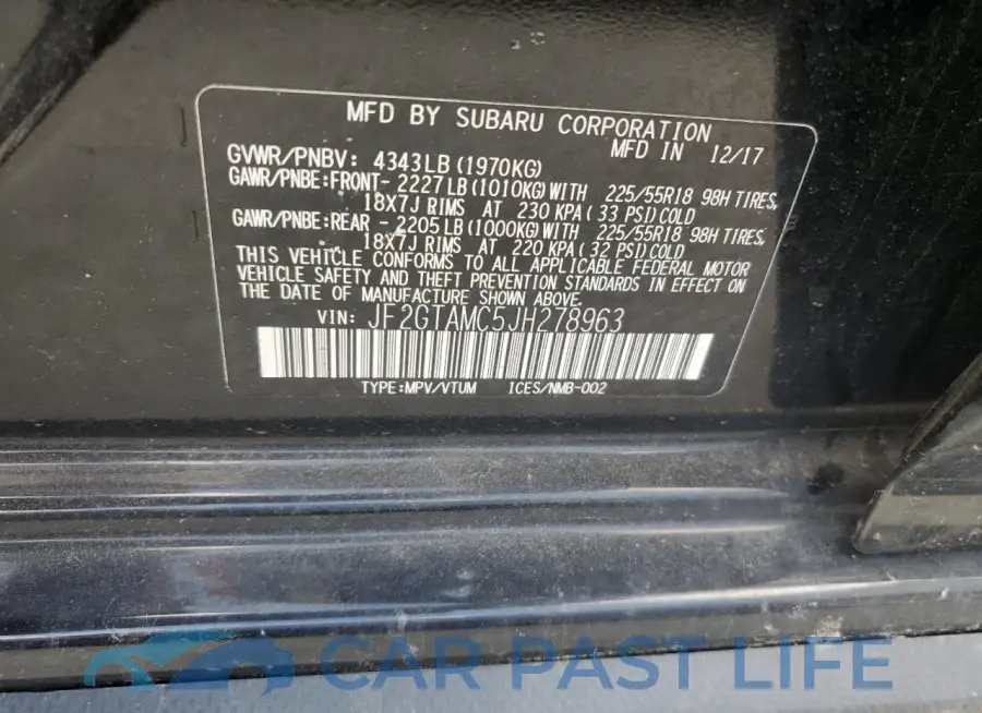 JF2GTAMC5JH278963# 12