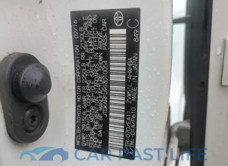 JTDKARFU9G3010054# 12
