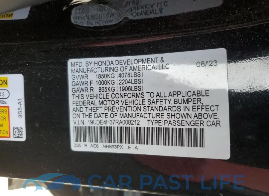 19UDE4H37RA008212# 12