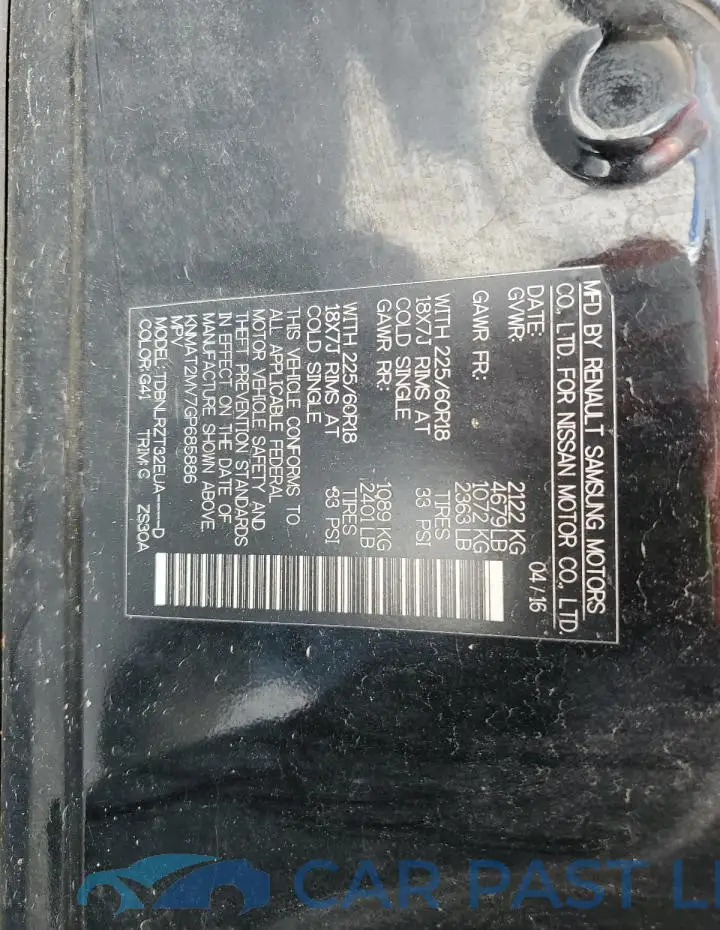 KNMAT2MV7GP685886# 13