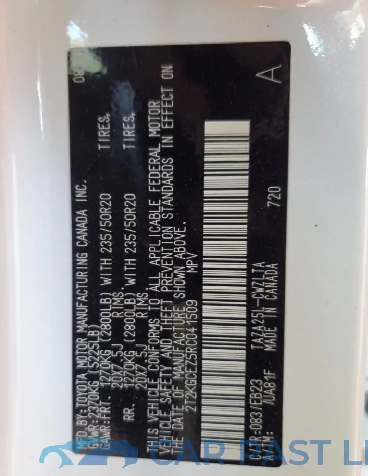 2T2KGCEZ5RC041509# 13