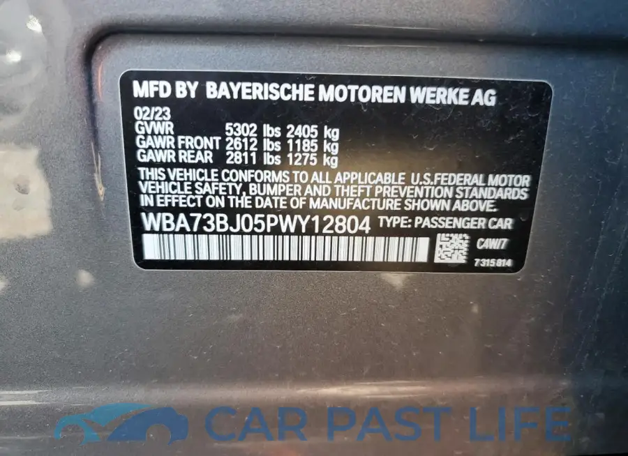 WBA73BJ05PWY12804# 12