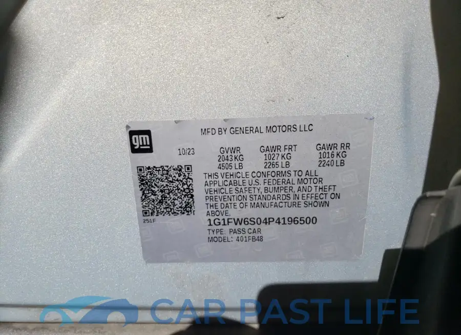 1G1FW6S04P4196500# 12