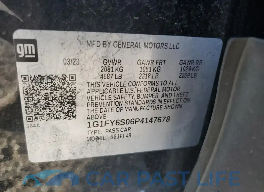 1G1FY6S06P4147678# 12