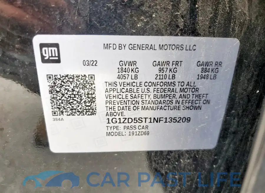 1G1ZD5ST1NF135209# 12