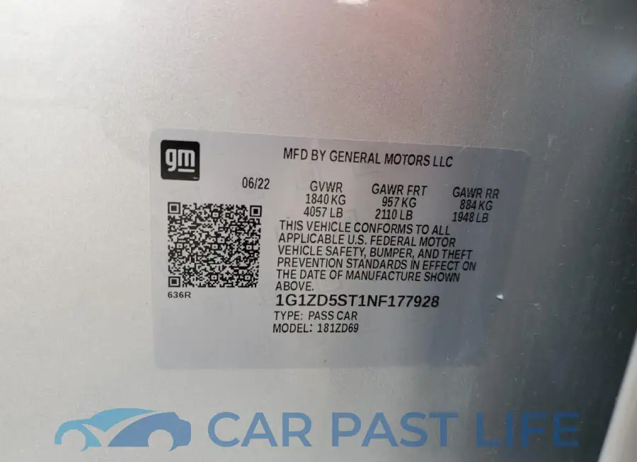 1G1ZD5ST1NF177928# 12