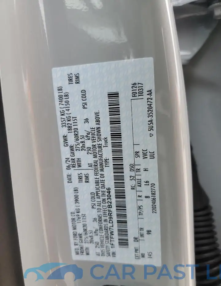 1FTFW7LD9RFB23046# 12