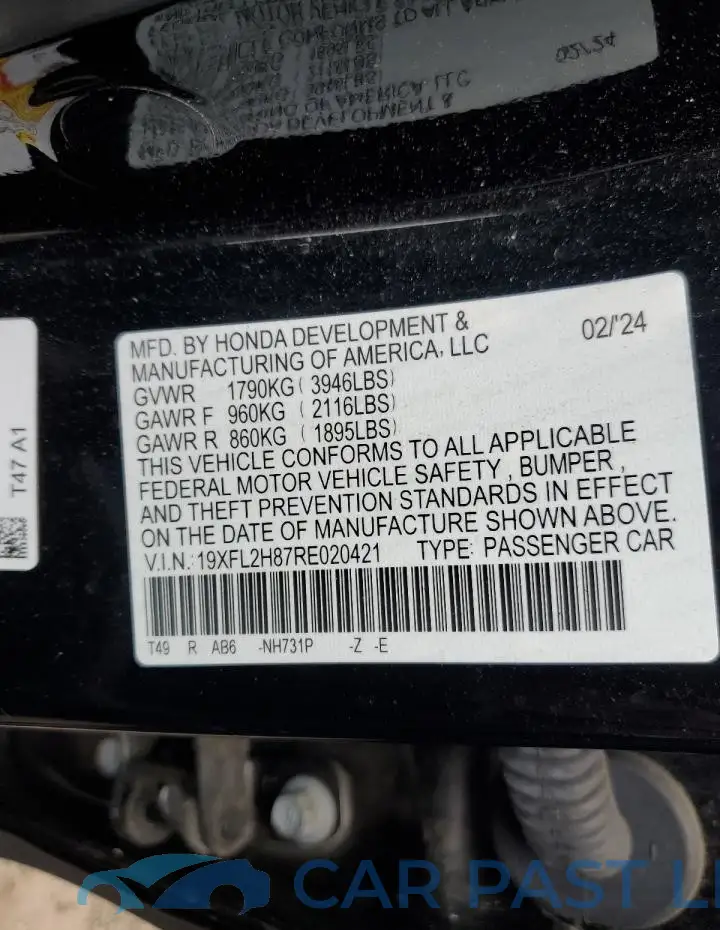 19XFL2H87RE020421# 13