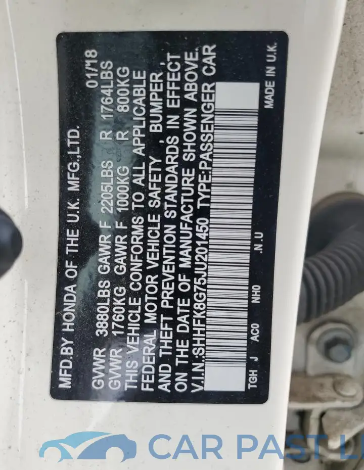 SHHFK8G75JU201450# 12