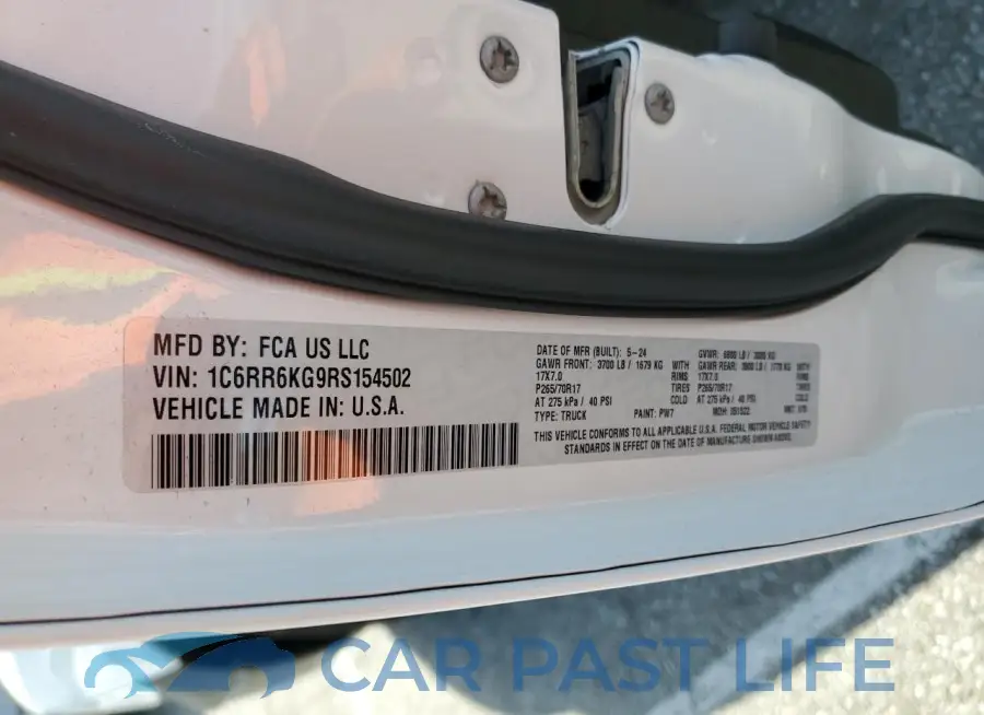 1C6RR6KG9RS154502# 12