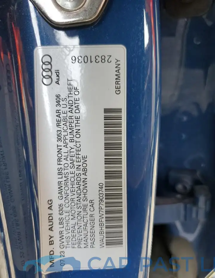 WAUBHBFW7P7903740# 12