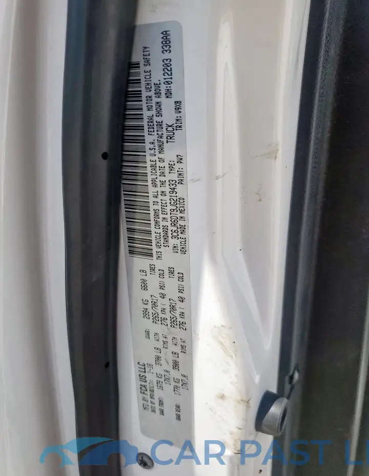 3C6JR6DT9JG219433# 12