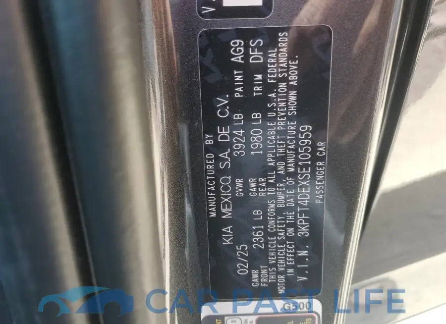 3KPFT4DEXSE105959# 13