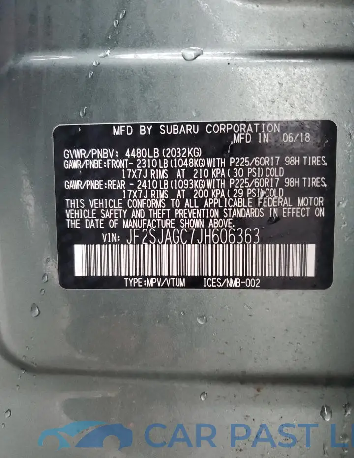 JF2SJAGC7JH606363# 13