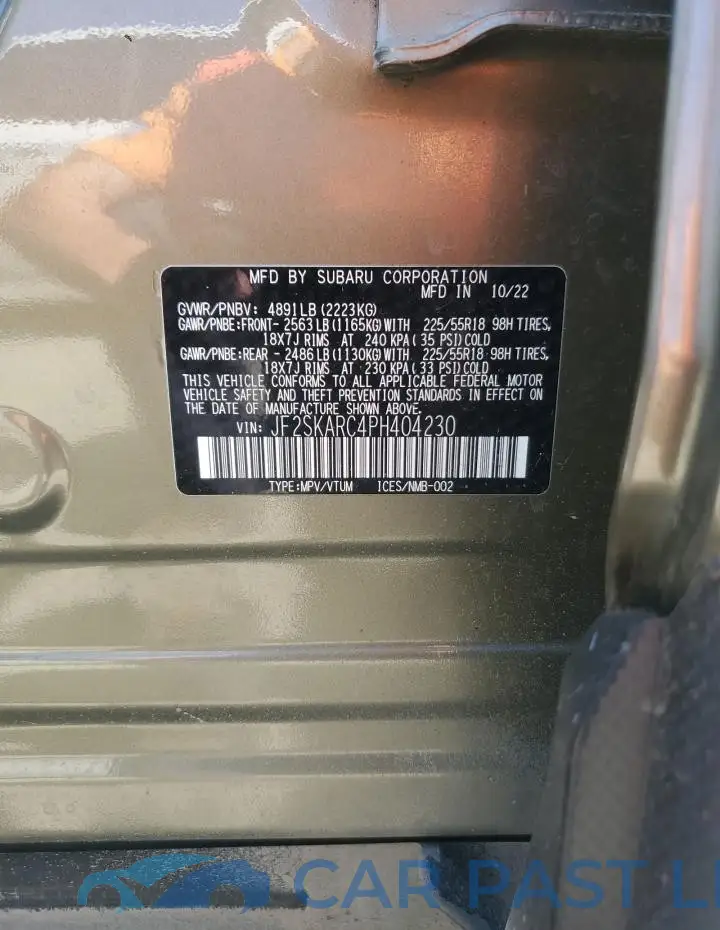 JF2SKARC4PH404230# 13