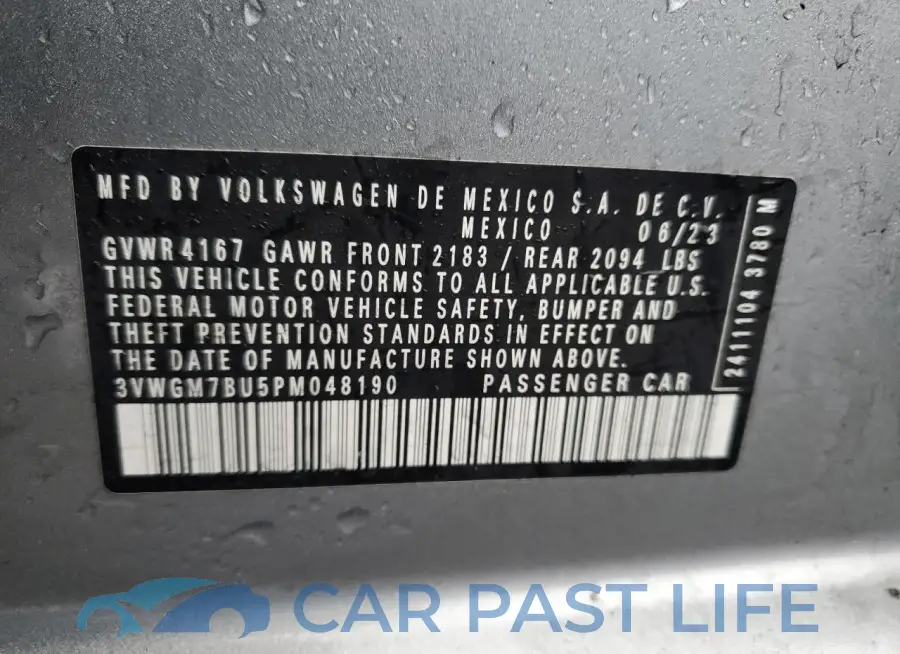 3VWGM7BU5PM048190# 12