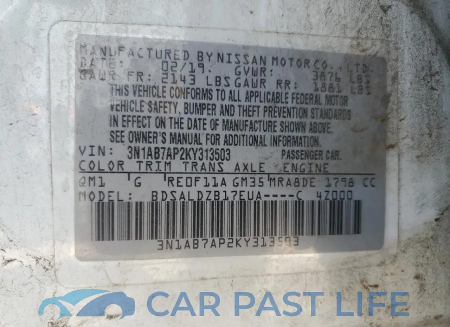 3N1AB7AP2KY313503# 12