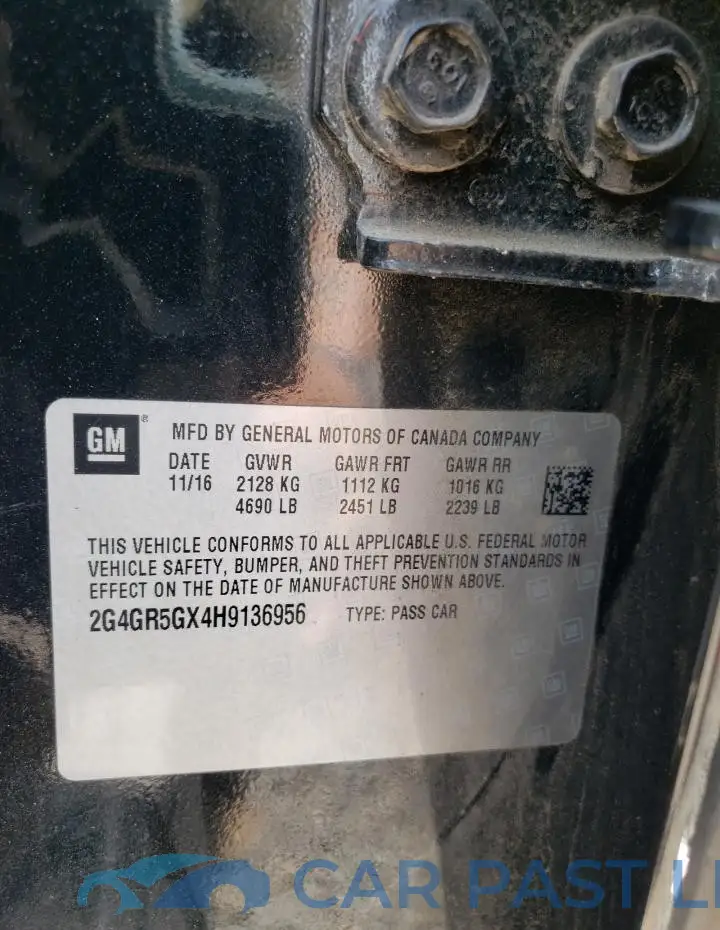 2G4GR5GX4H9136956# 12