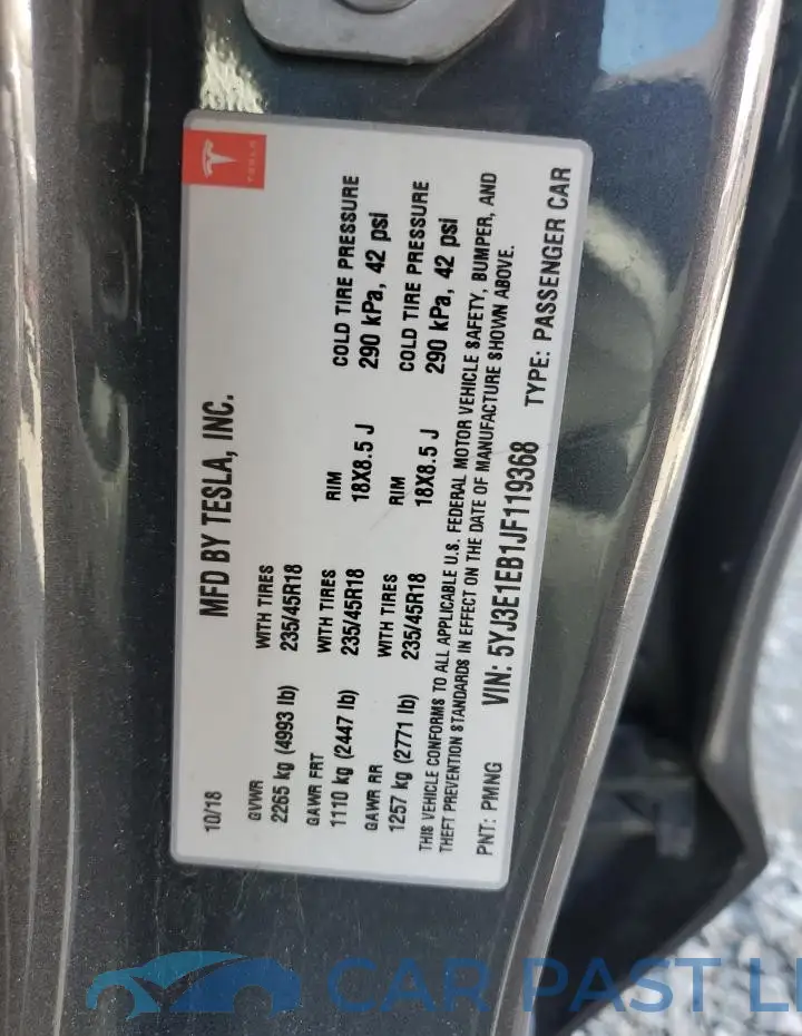 5YJ3E1EB1JF119368# 12