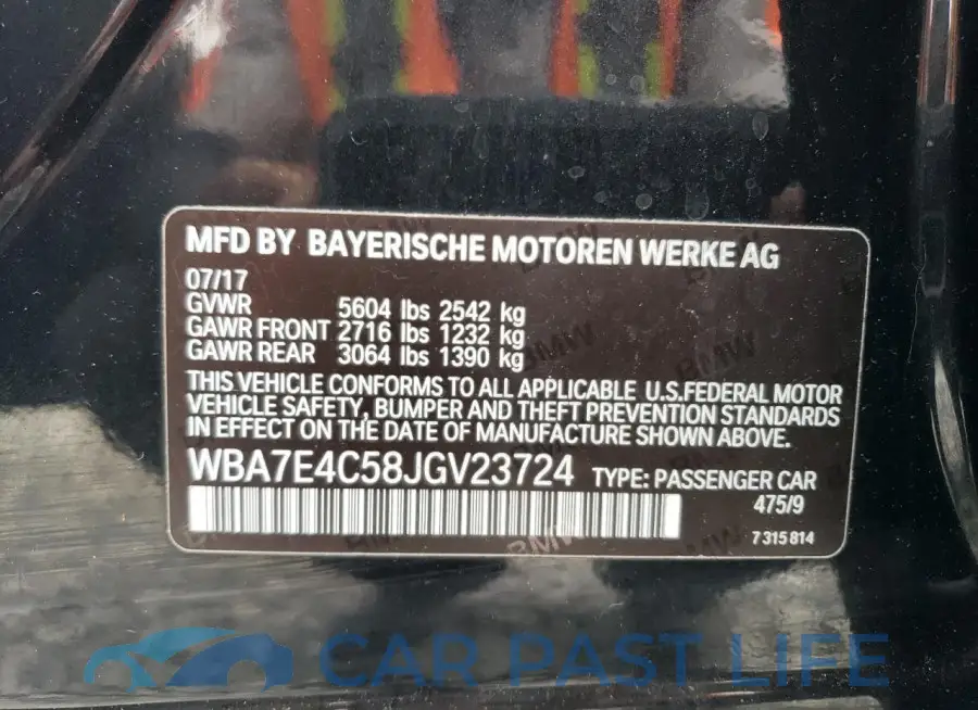 WBA7E4C58JGV23724# 12