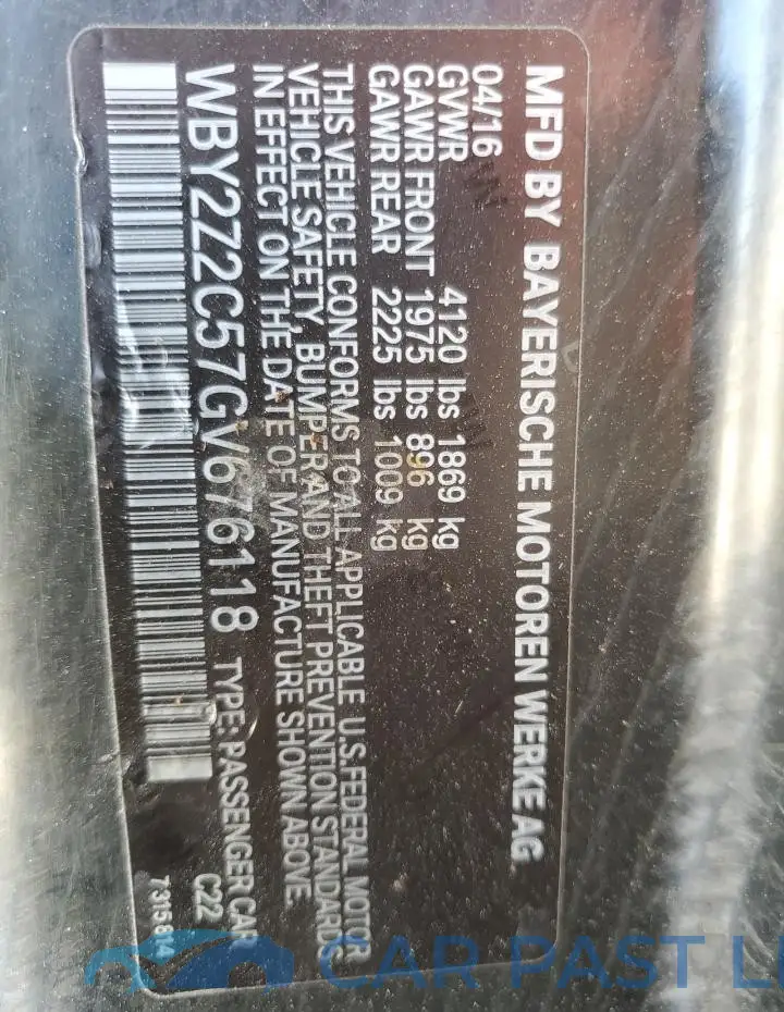 WBY2Z2C57GV676118# 13