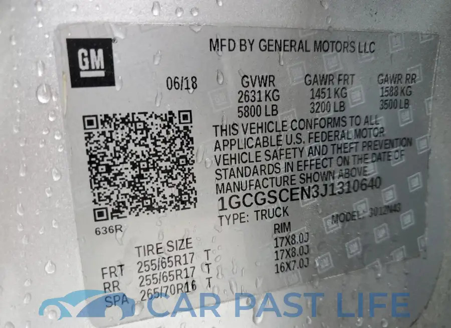 1GCGSCEN3J1310640# 12