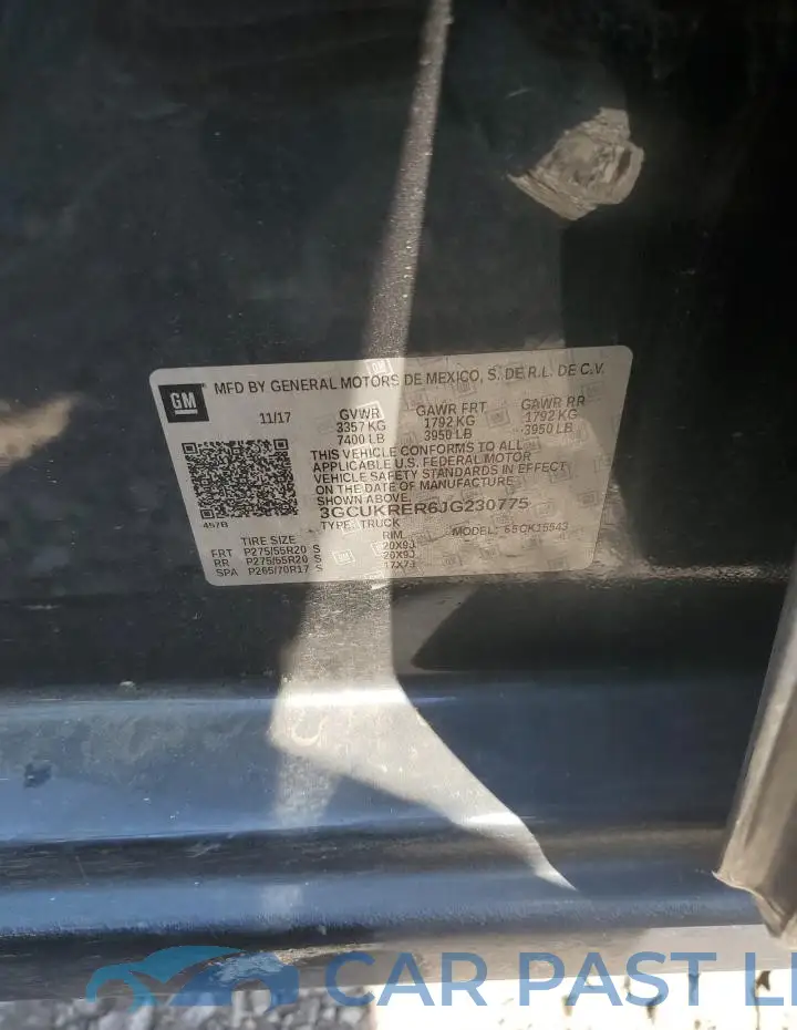 3GCUKRER6JG230775# 12
