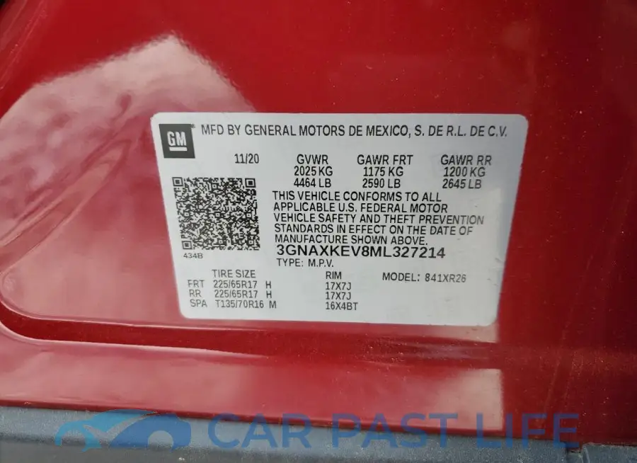 3GNAXKEV8ML327214# 13