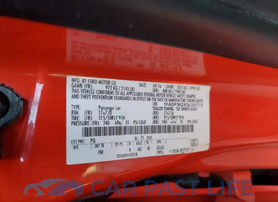 1FADP3K2XGL321779# 13
