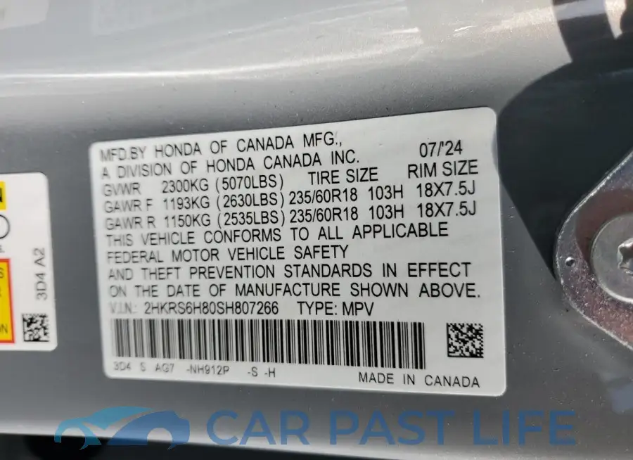 2HKRS6H80SH807266# 13