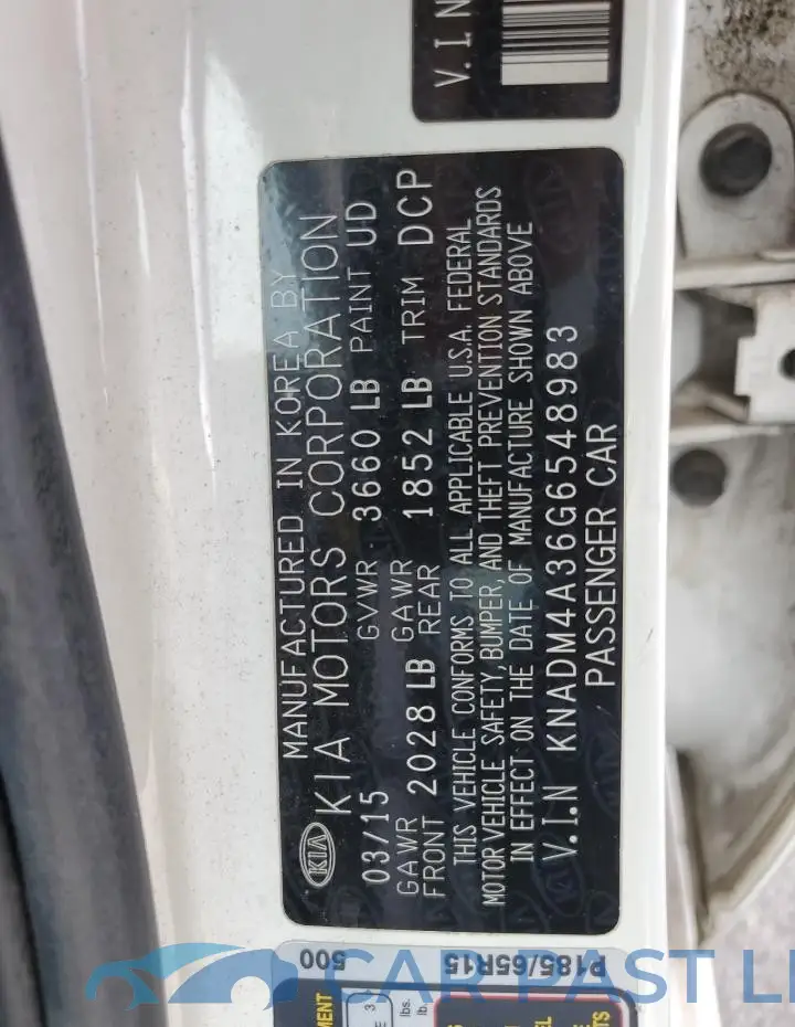 KNADM4A36G6548983# 12
