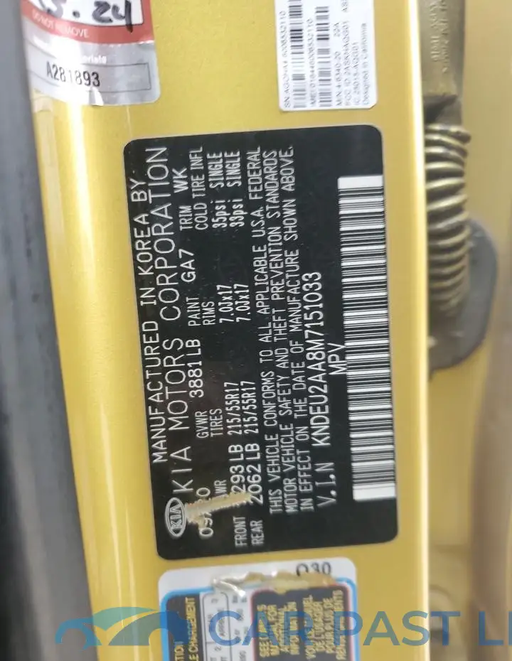 KNDEU2AA8M7151033# 13