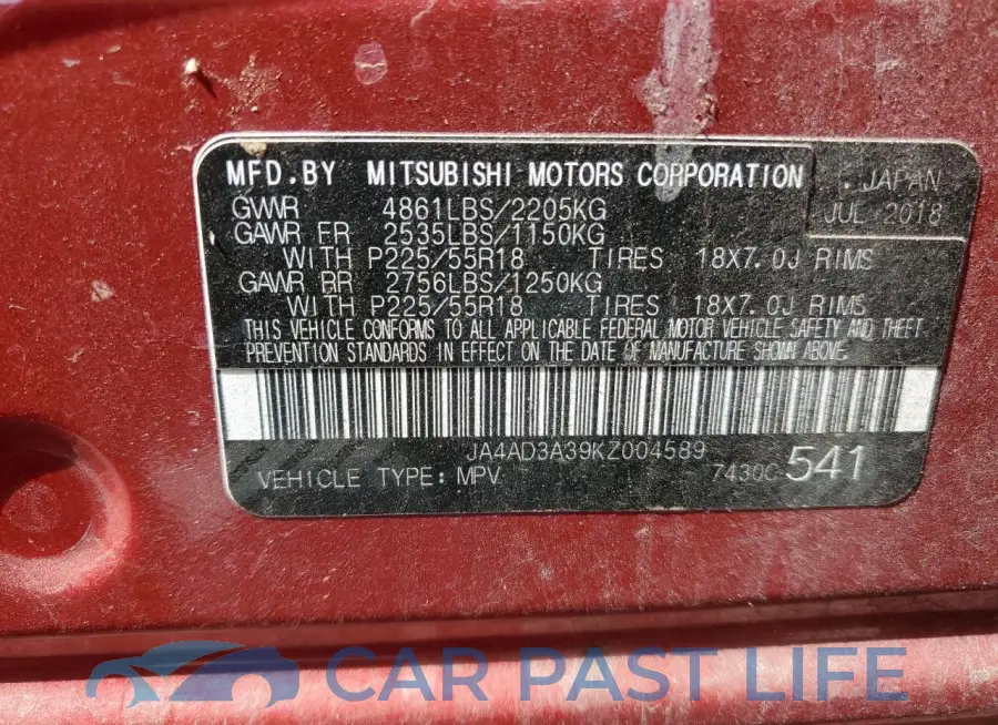 JA4AD3A39KZ004589# 12