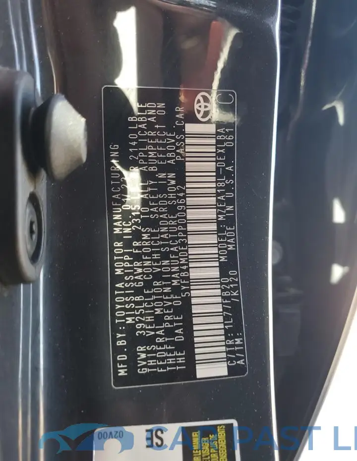 5YFB4MDE3PP009642# 12