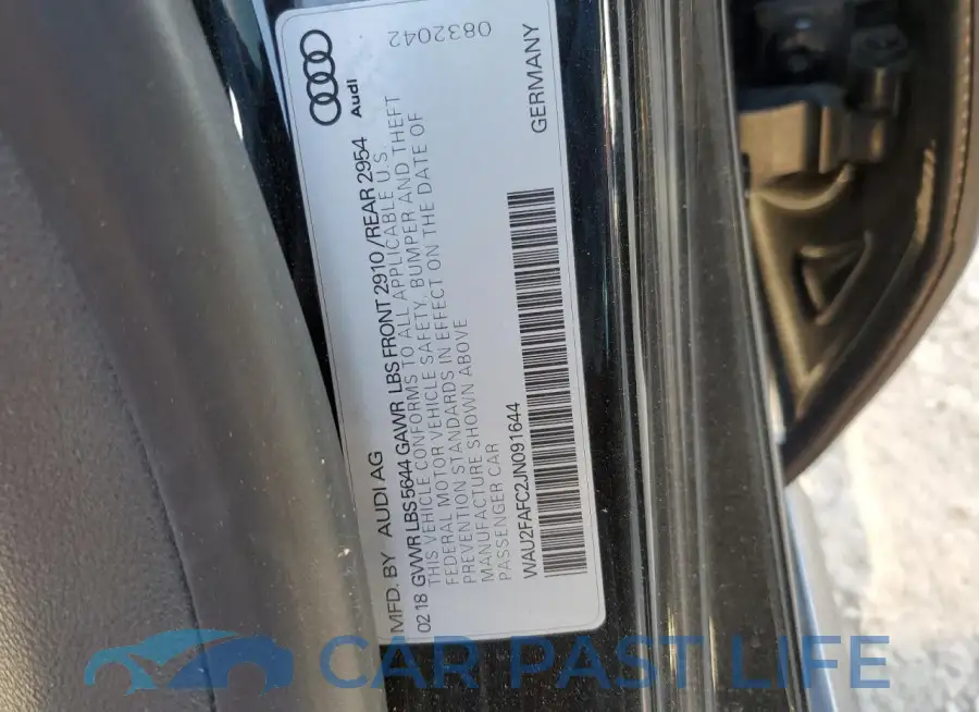 WAU2FAFC2JN091644# 12
