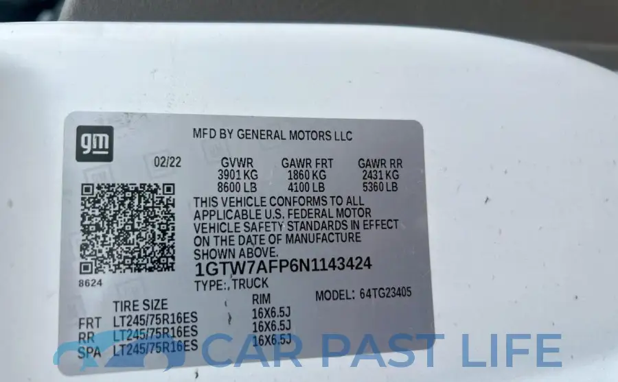 1GTW7AFP6N1143424# 10