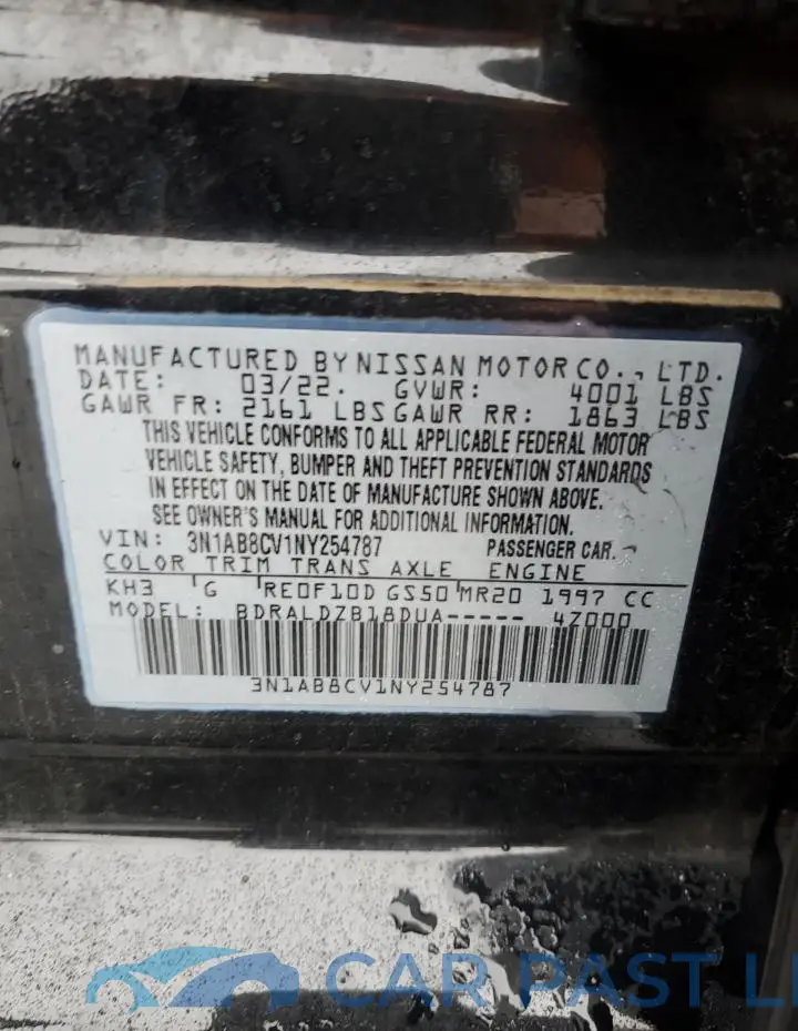 3N1AB8CV1NY254787# 12