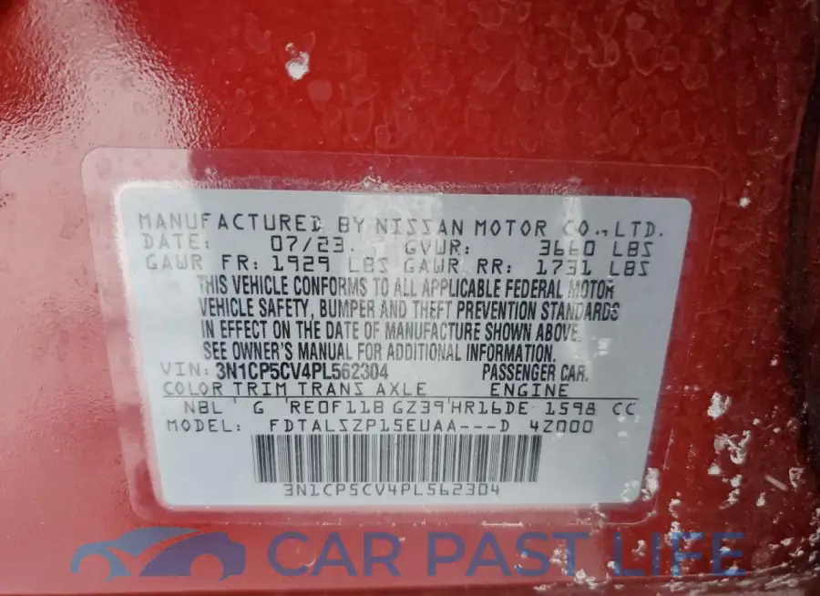 3N1CP5CV4PL562304# 13