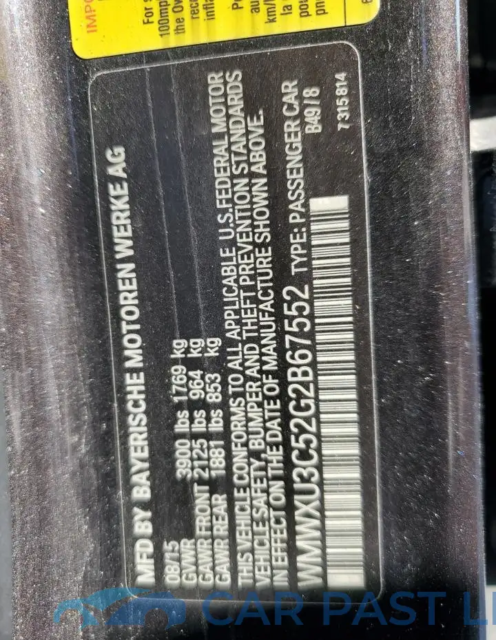 WMWXU3C52G2B67552# 12