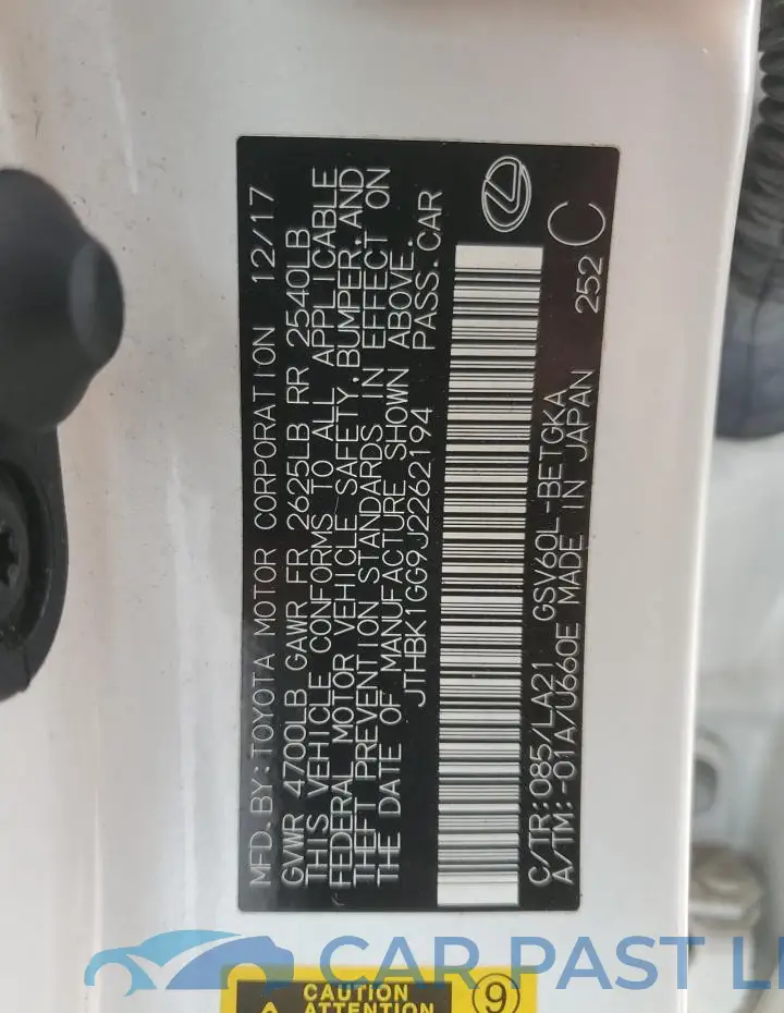 JTHBK1GG9J2262194# 12