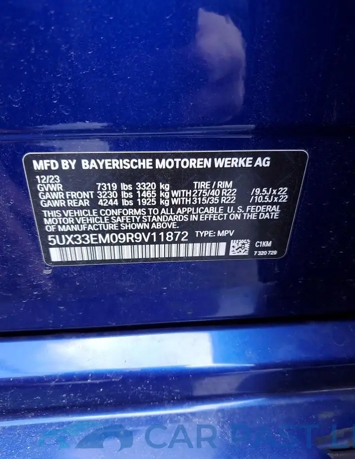 5UX33EM09R9V11872# 13