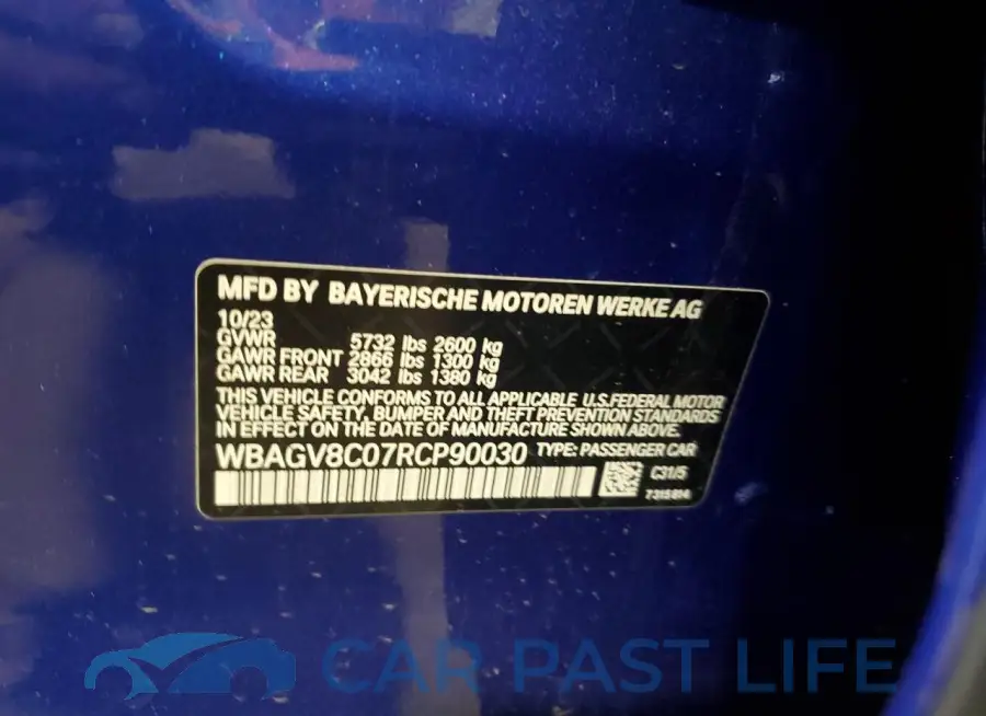 WBAGV8C07RCP90030# 13