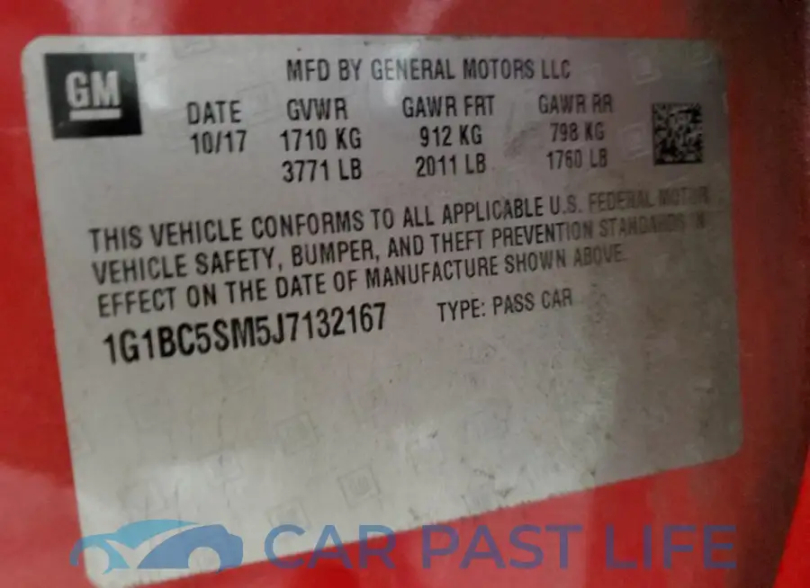 1G1BC5SM5J7132167# 12