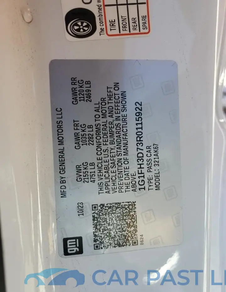 1G1FH3D73R0115922# 12