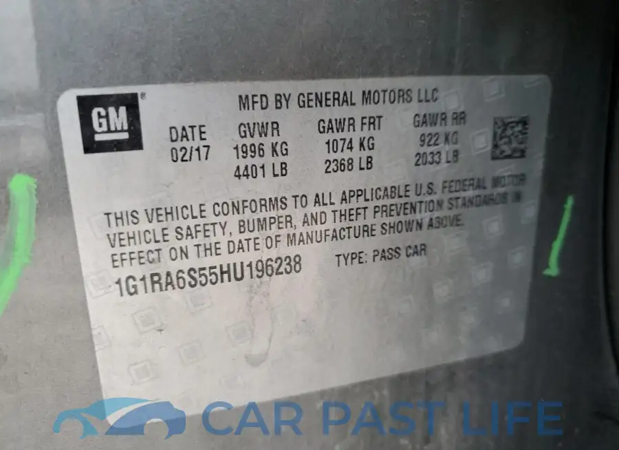 1G1RA6S55HU196238# 13