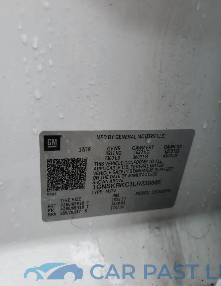 1GNSKBKC1LR230885# 13