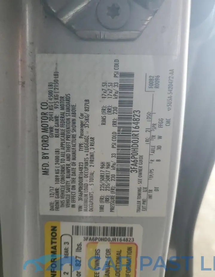3FA6P0HD0JR164823# 12