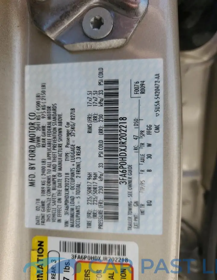 3FA6P0HDXJR202218# 12