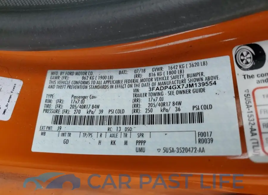 3FADP4GX7JM139554# 12
