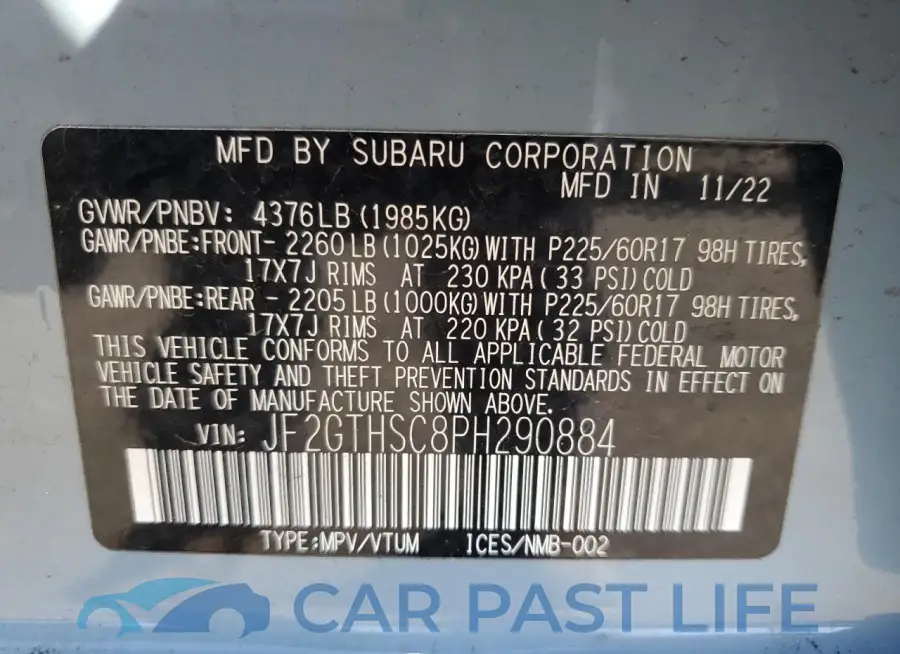 JF2GTHSC8PH290884# 13